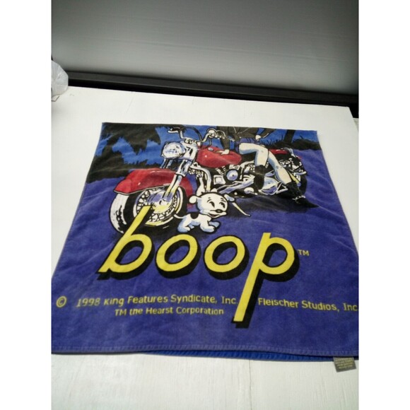 Vintage 1998 King Features Syndicate BETTY BOOP Beach Towel 27"x 56" Motorcycle - Picture 2 of 4